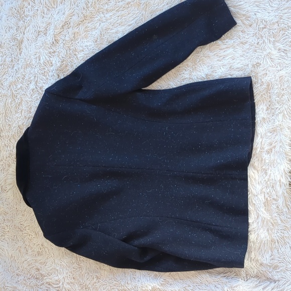 Navy Wool/Velvet Winter Coat - Picture 7 of 9